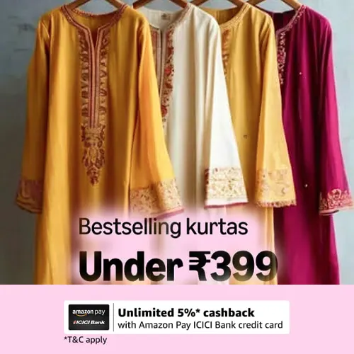 Bestselling Kurtas | Unlimited 5%* Cashback